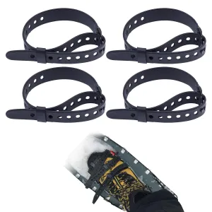 NICENEEDED 4 Pack 18 Inch Snowshoe Strap Kit, Adjustable Ski Boot Wraps Ties Multipurpose Snowshoes, Portable Shoe Grippers Replacement Straps for Women Men