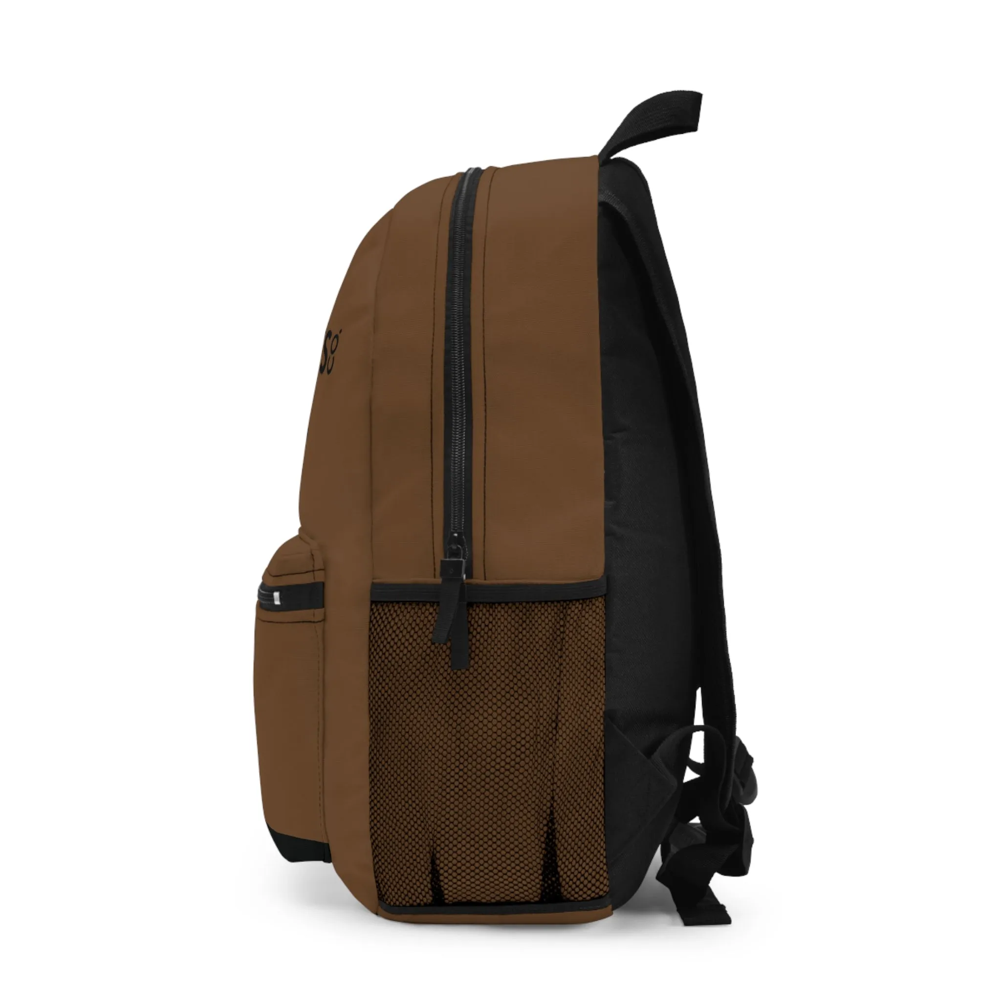Nifty Ducks Travel Logo Backpack - Travel Bag with Black Duck Design - Brown