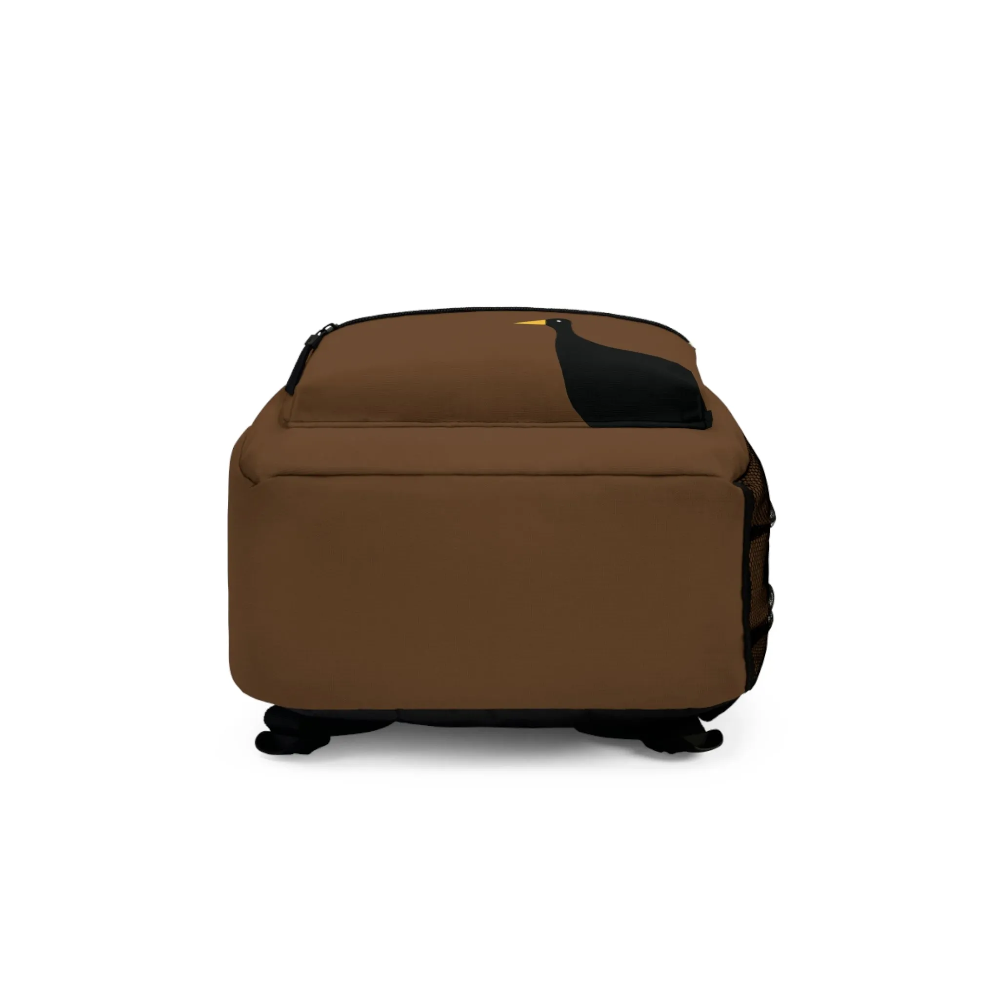 Nifty Ducks Travel Logo Backpack - Travel Bag with Black Duck Design - Brown