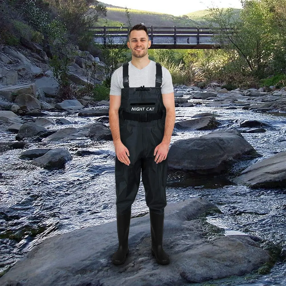 Night Cat Fishing Waders for Men Women Waterproof Hunting Chest Wader with Bootfoot Belt Breathable Lightweight Size 6 to 14
