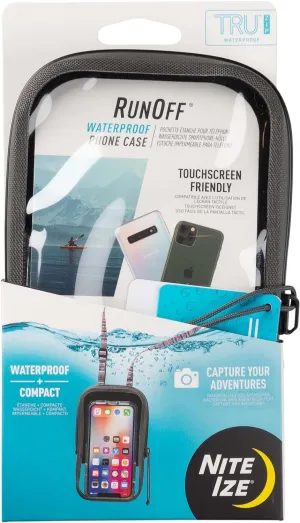 Nite Ize Runoff Waterproof Phone Case with TRU Zip Technology - IP67 Waterproof Phone Case & Lanyard - Poolside & Beach Accessories for Cell Phone - Charcoal
