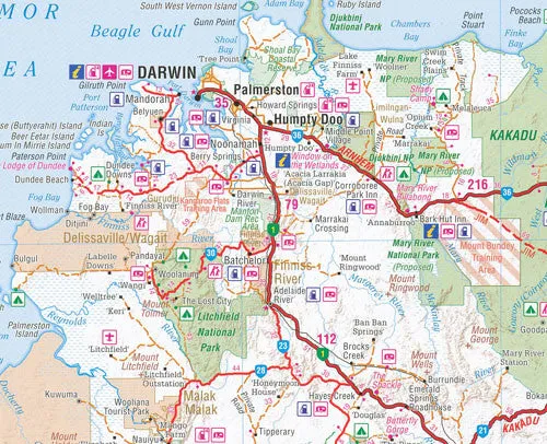 Northern Territory Hema 700 x 1000mm Laminated Wall Map