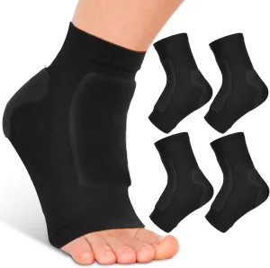 Nuanchu 2 Pairs Padded Skate Socks Ice Skating Protection Socks Lace Bite Gel Pads Ankle Malleolar Sleeves Protection Guards for Front Foot Shin Achilles Tendon Heel