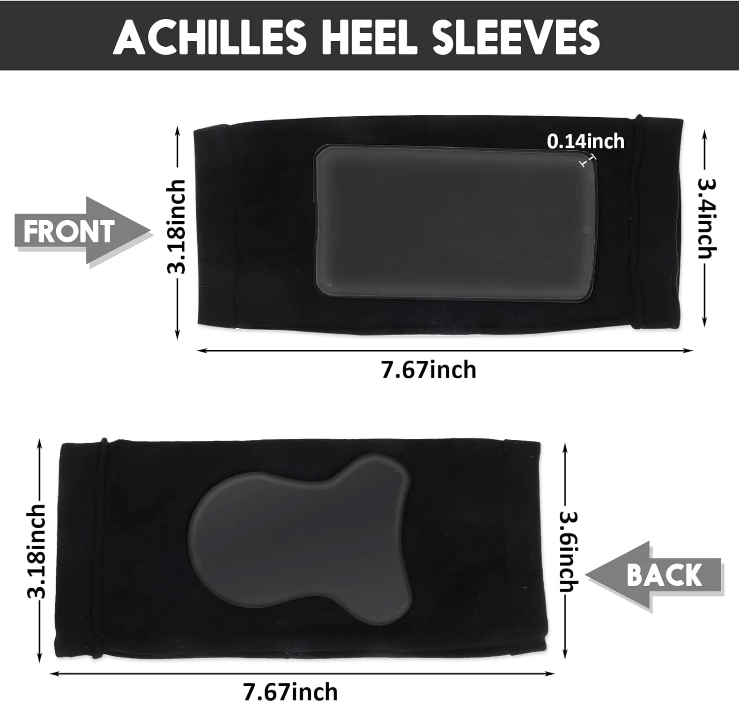 Nuanchu 2 Pairs Padded Skate Socks Ice Skating Protection Socks Lace Bite Gel Pads Ankle Malleolar Sleeves Protection Guards for Front Foot Shin Achilles Tendon Heel