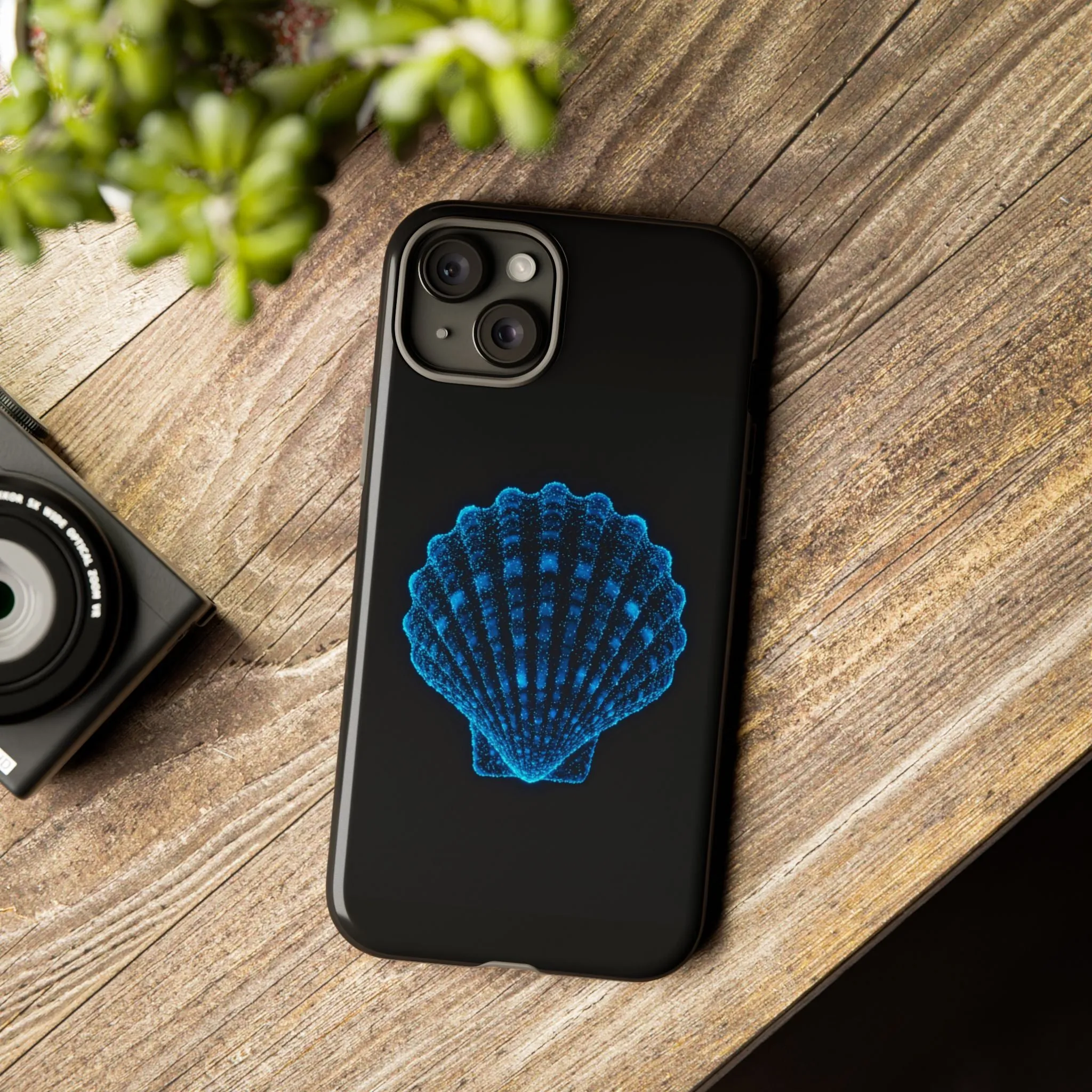 Ocean Blue Shell Tough iPhone Case Durable Design for Beach Lovers