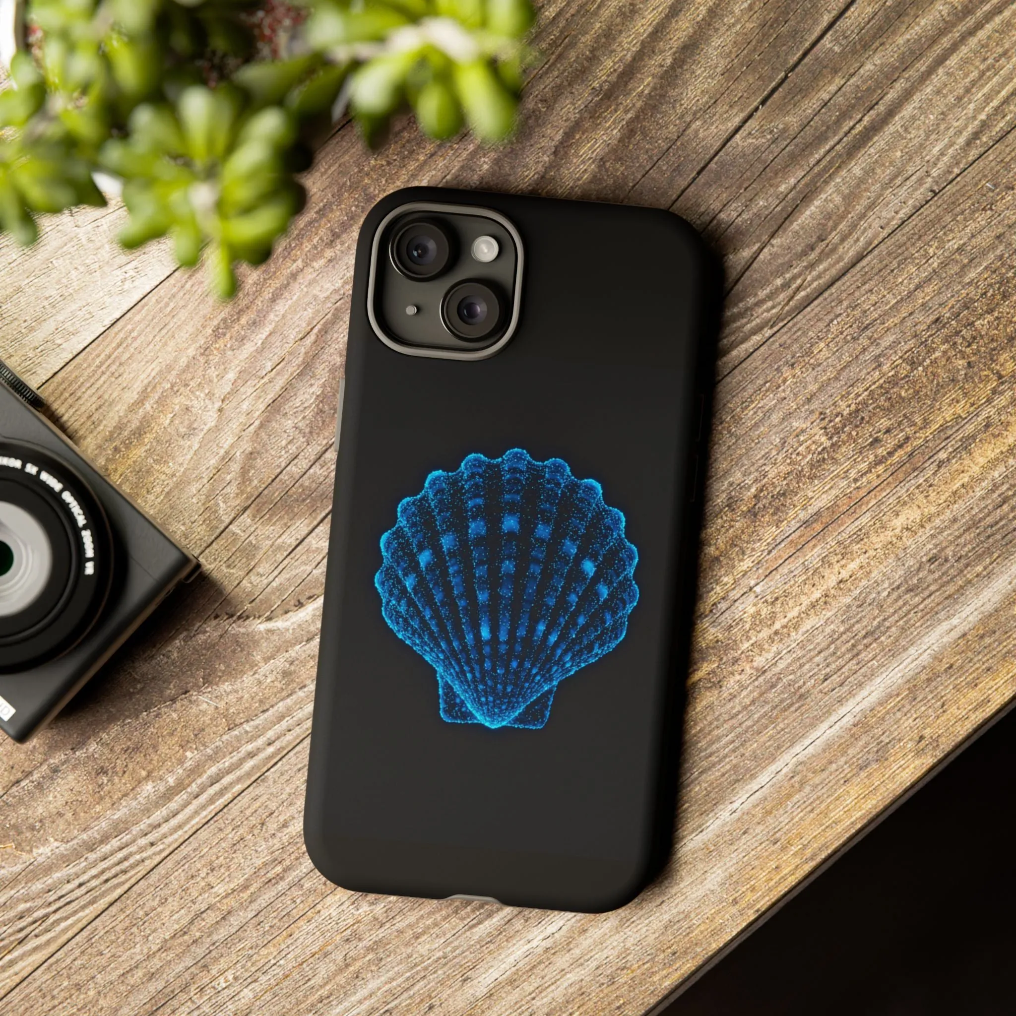 Ocean Blue Shell Tough iPhone Case Durable Design for Beach Lovers