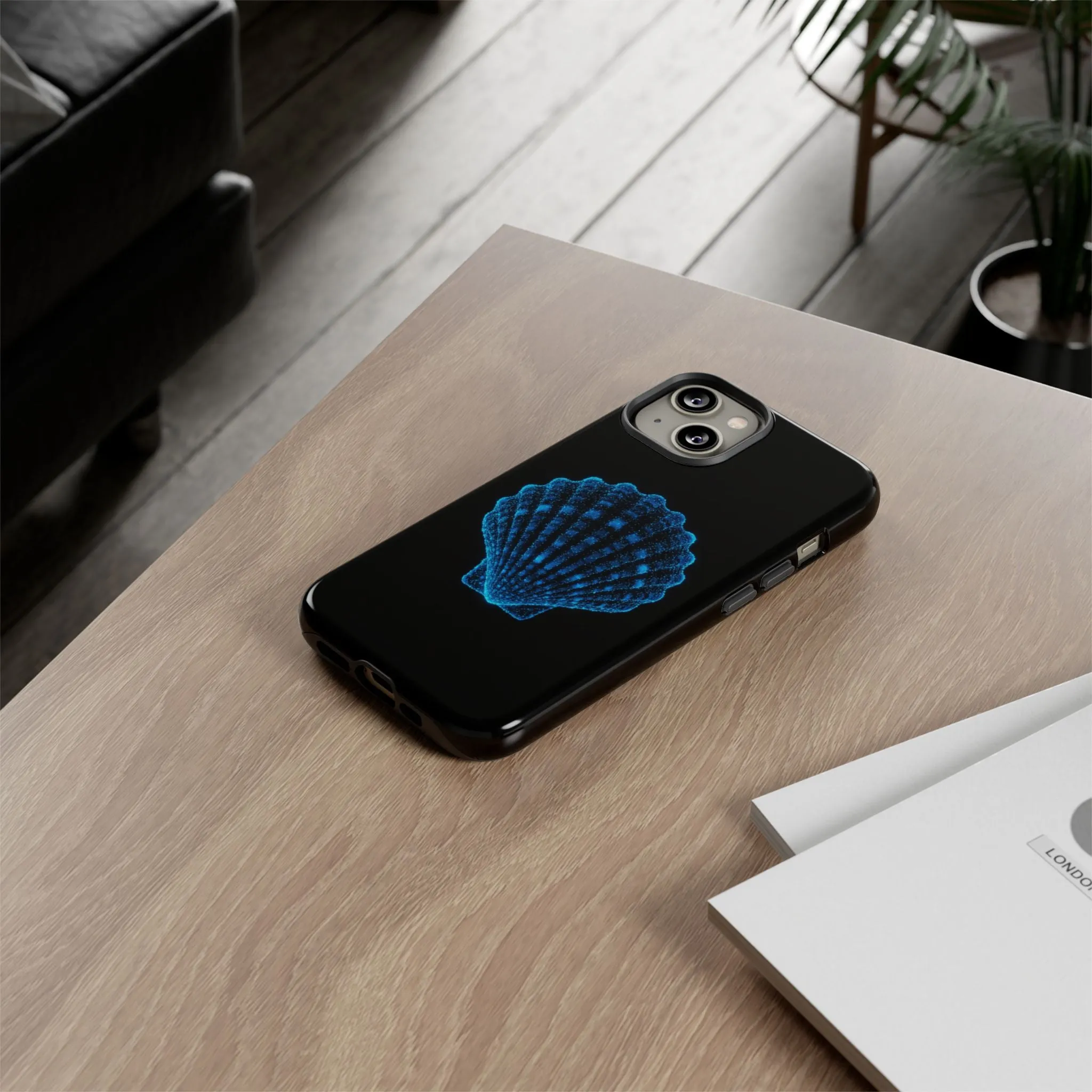 Ocean Blue Shell Tough iPhone Case Durable Design for Beach Lovers