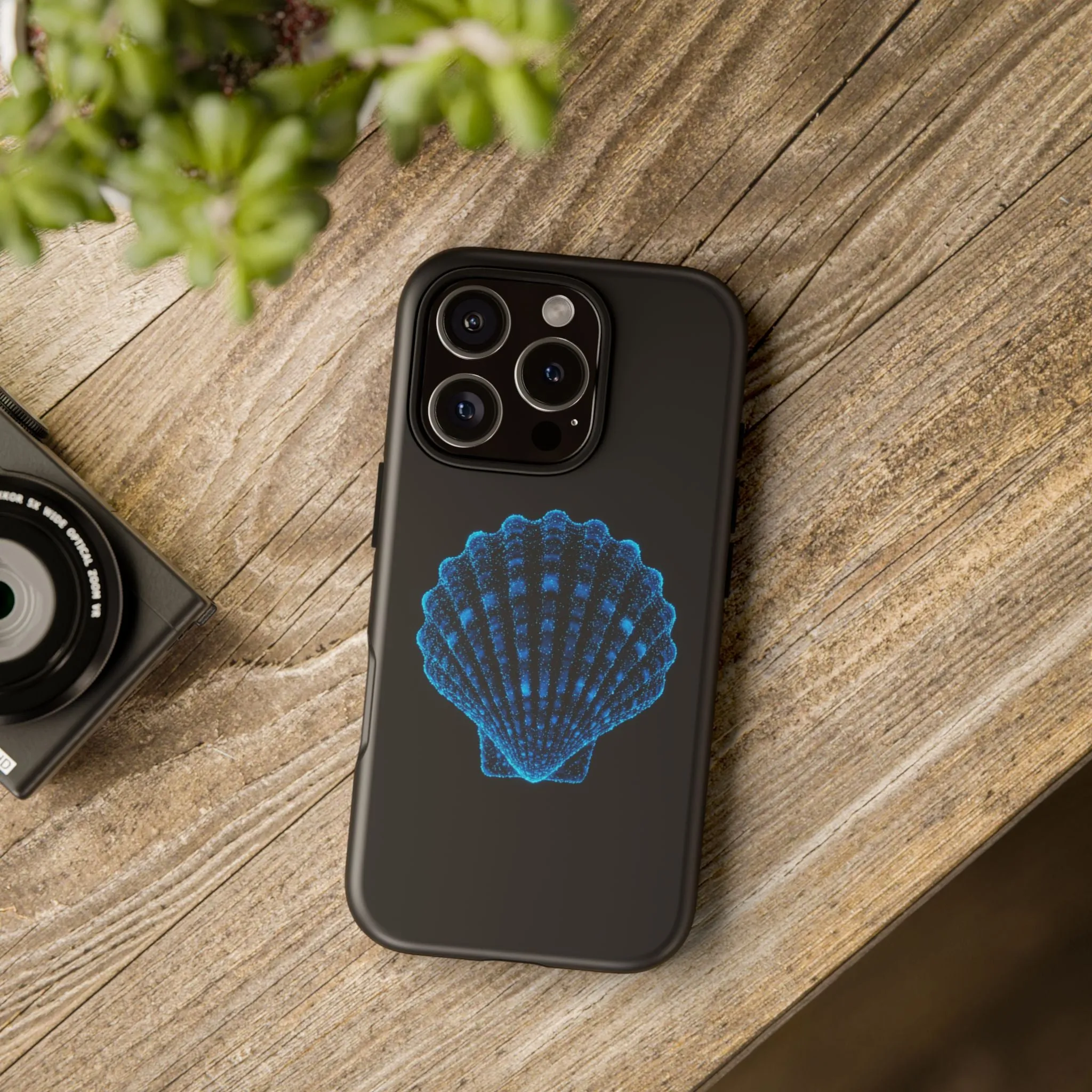 Ocean Blue Shell Tough iPhone Case Durable Design for Beach Lovers