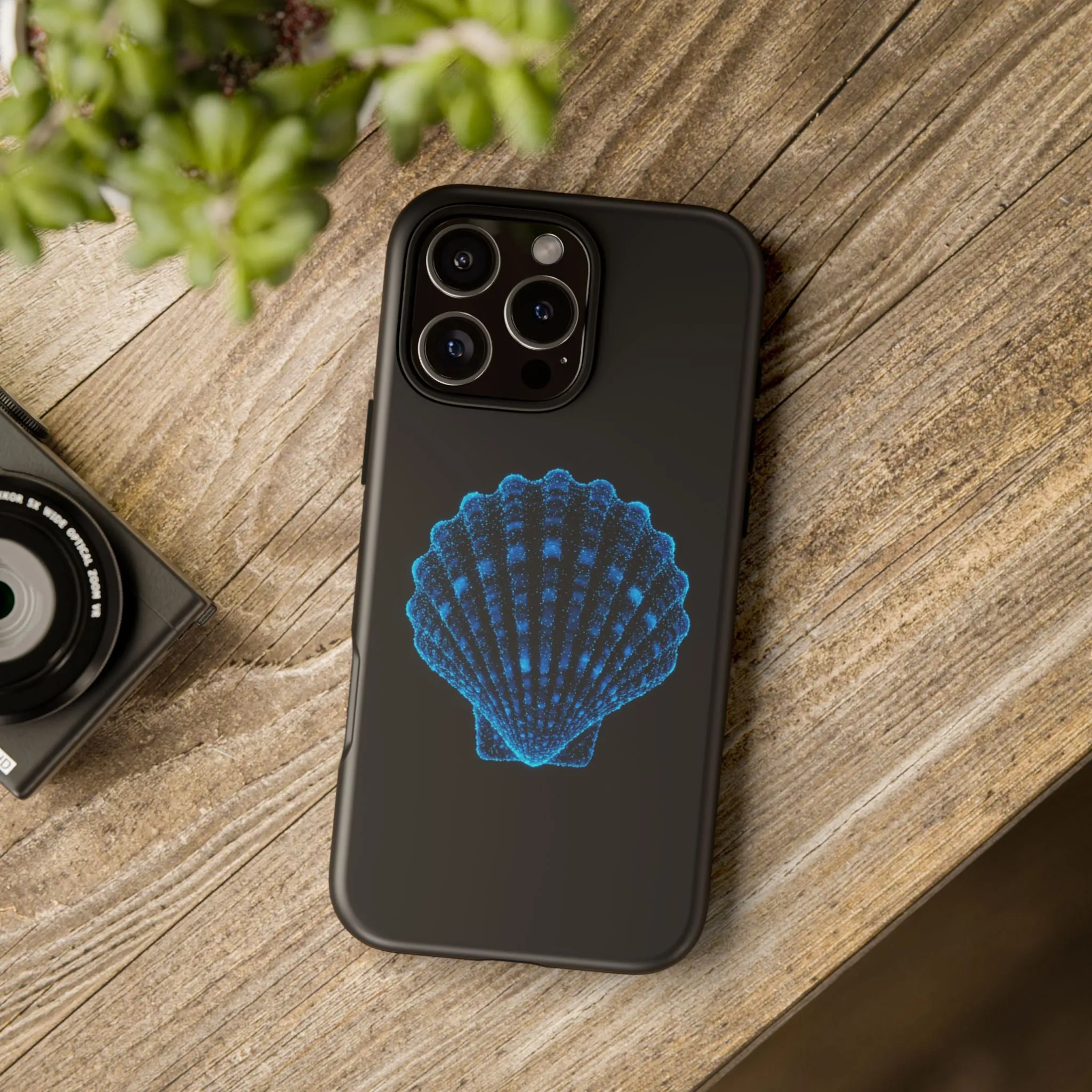 Ocean Blue Shell Tough iPhone Case Durable Design for Beach Lovers