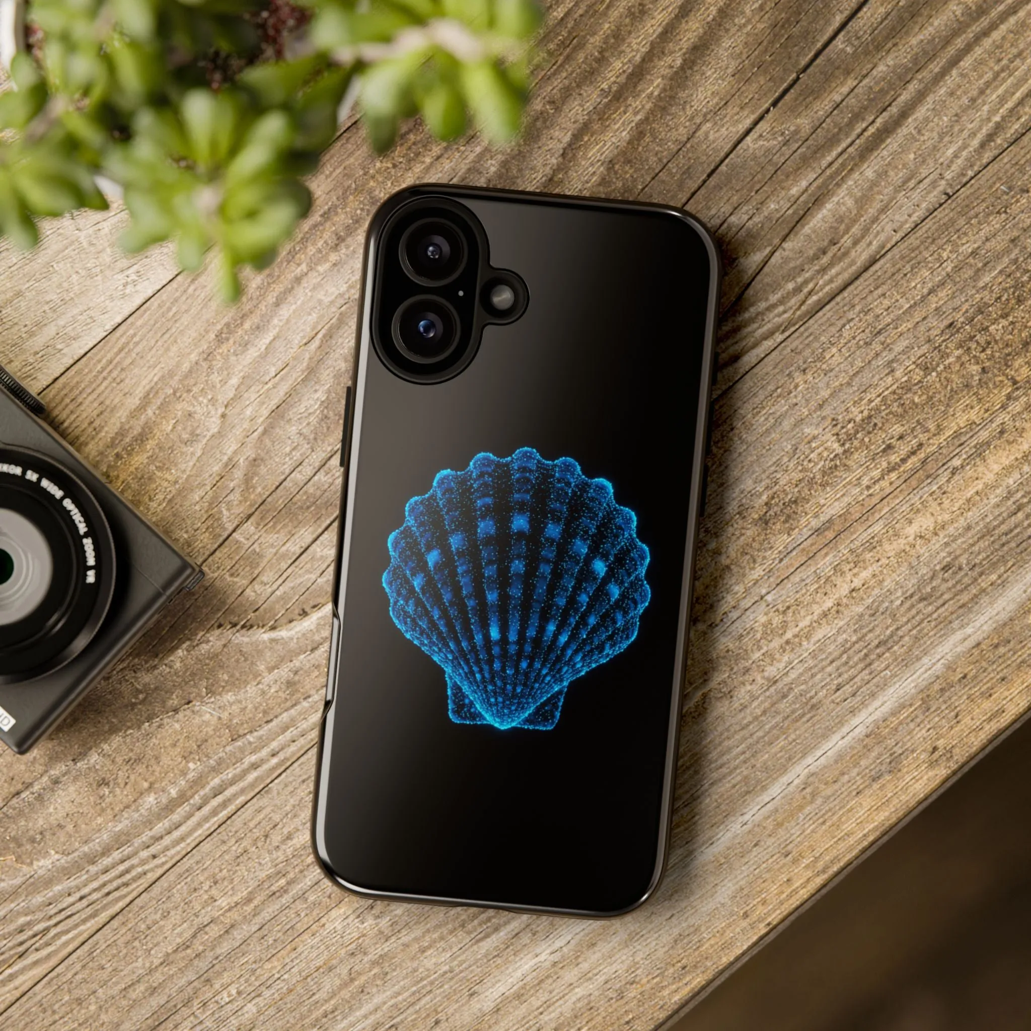 Ocean Blue Shell Tough iPhone Case Durable Design for Beach Lovers