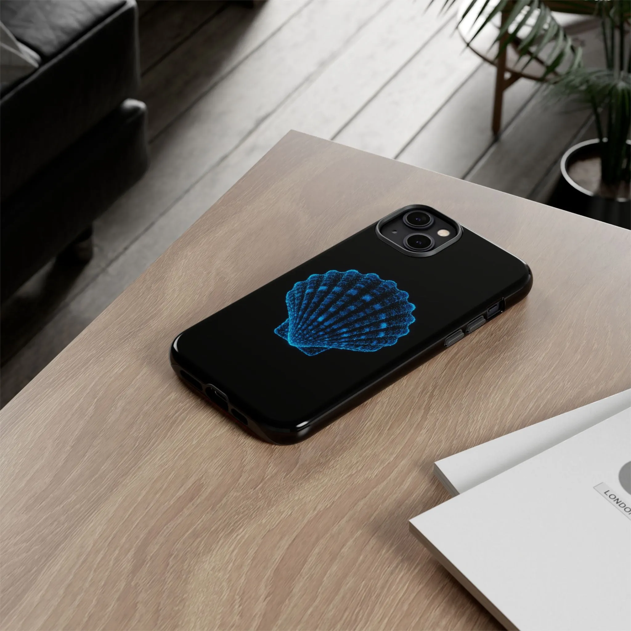 Ocean Blue Shell Tough iPhone Case Durable Design for Beach Lovers