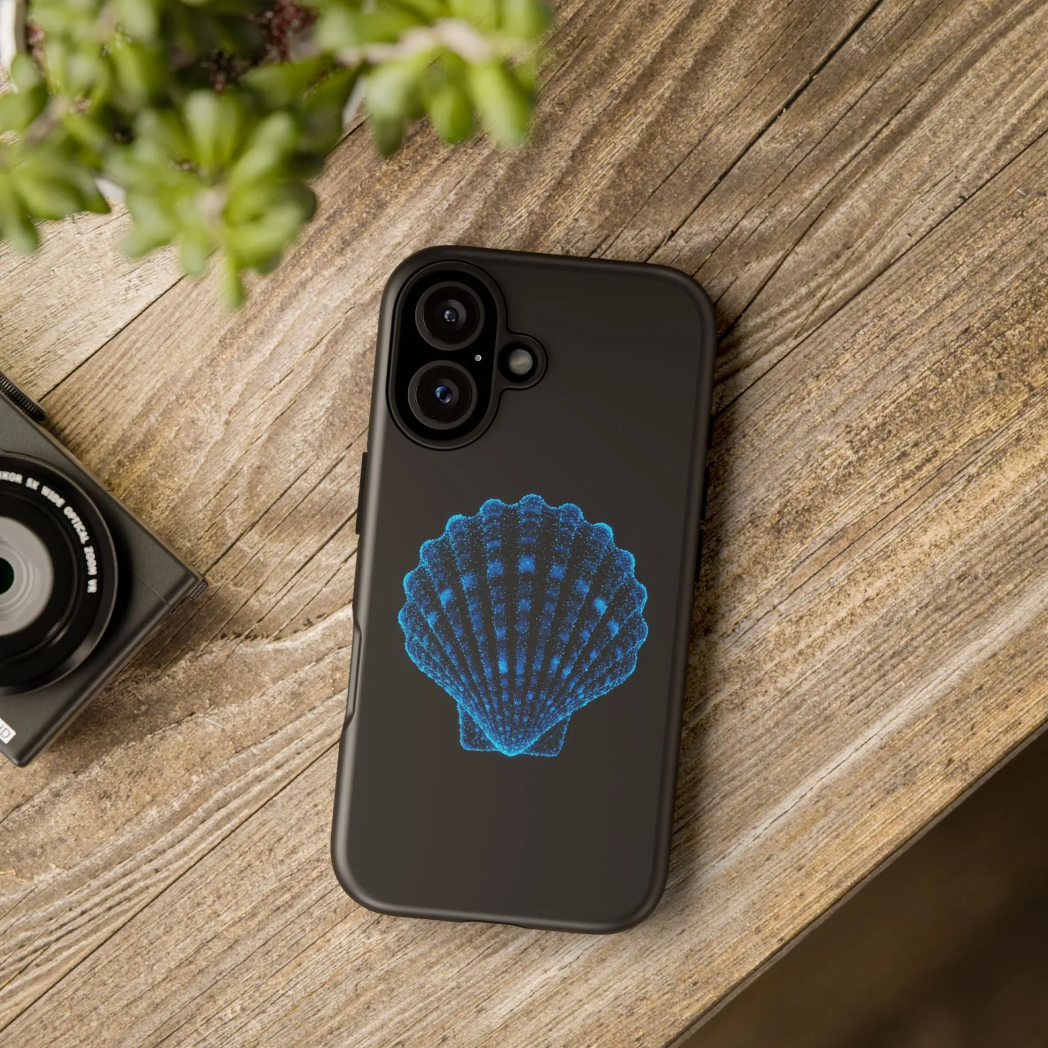 Ocean Blue Shell Tough iPhone Case Durable Design for Beach Lovers