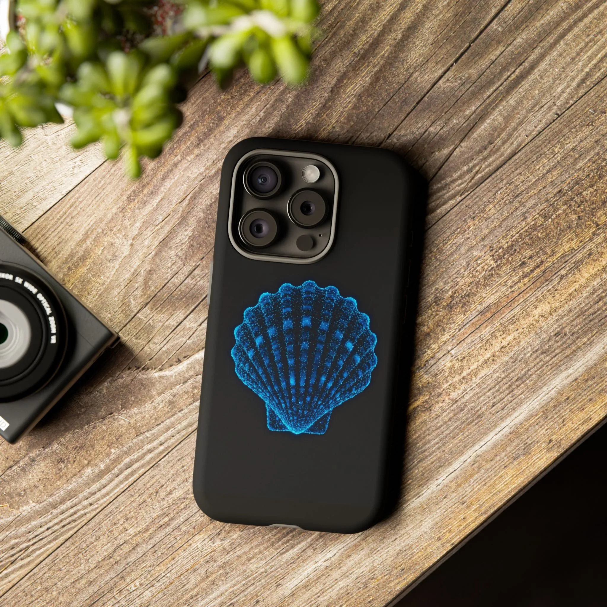 Ocean Blue Shell Tough iPhone Case Durable Design for Beach Lovers