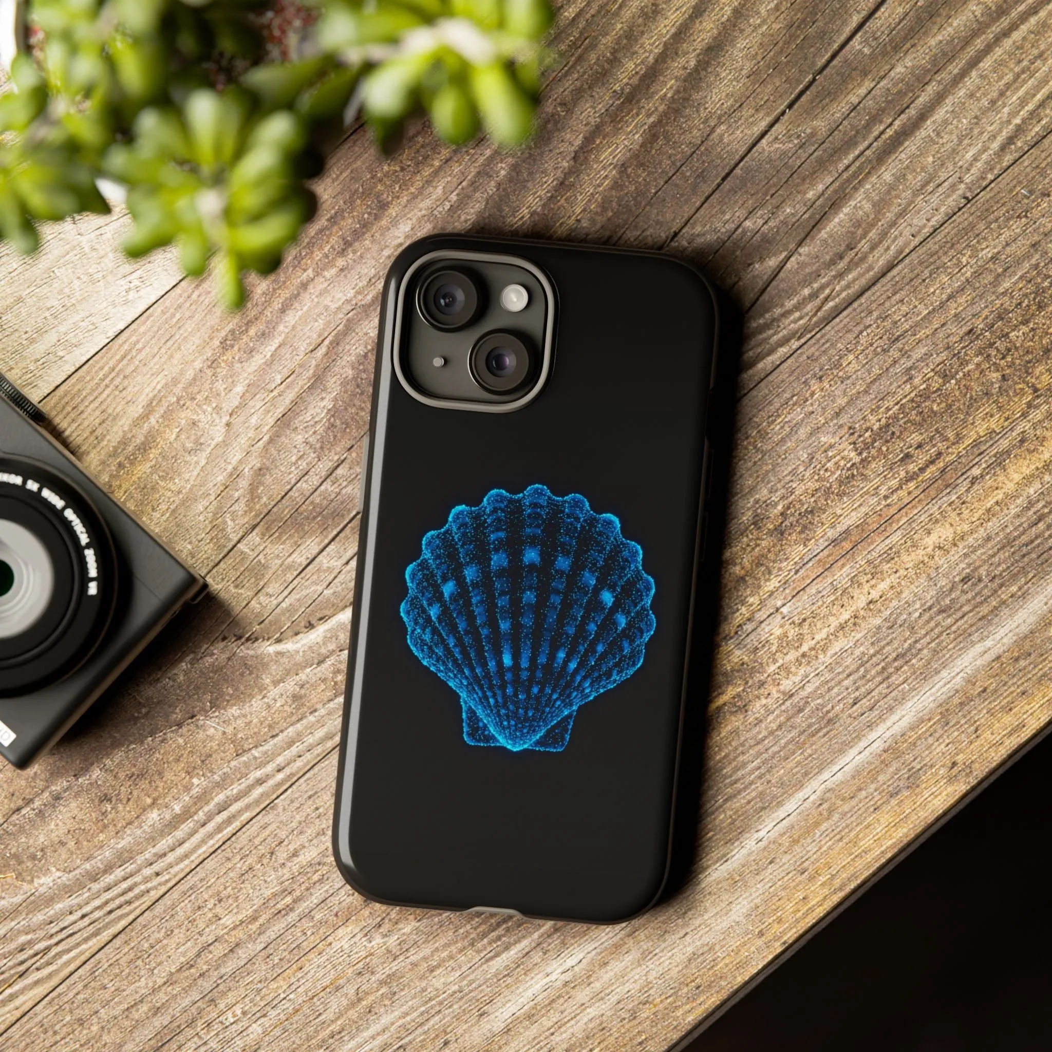 Ocean Blue Shell Tough iPhone Case Durable Design for Beach Lovers