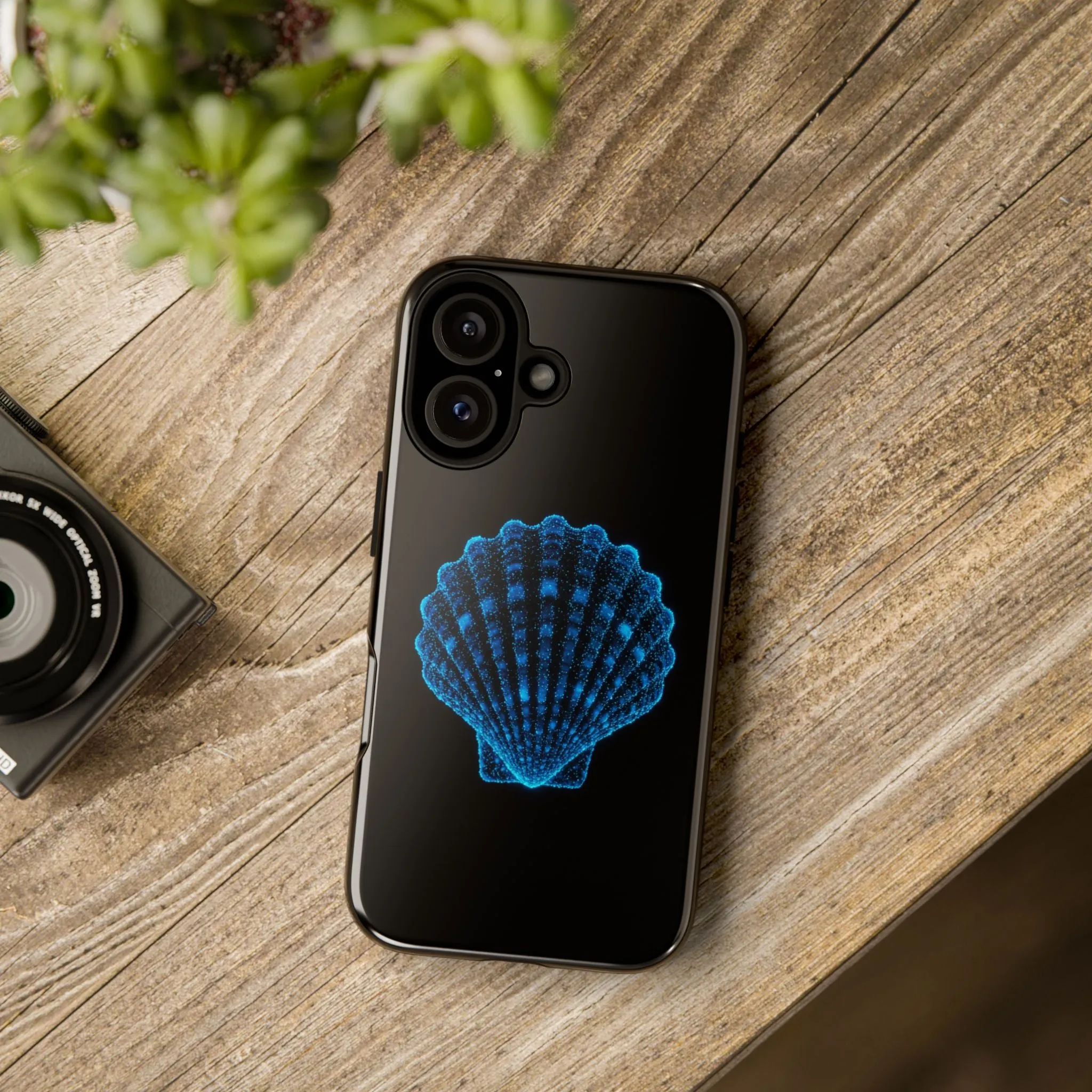 Ocean Blue Shell Tough iPhone Case Durable Design for Beach Lovers