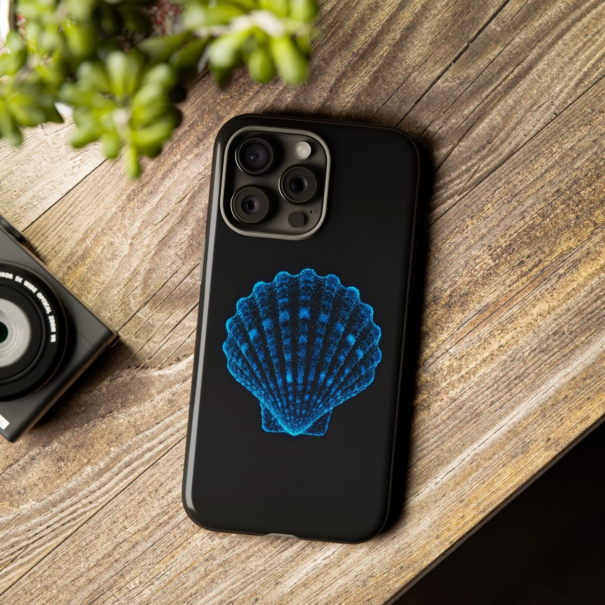 Ocean Blue Shell Tough iPhone Case Durable Design for Beach Lovers