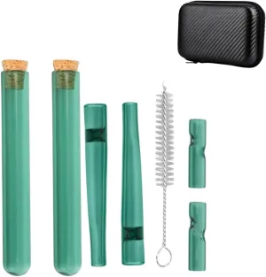 On The go Travel Case Accessory - Water Resistant Case - Glass Accessories with Included Tubes, Tips, and More (Green)