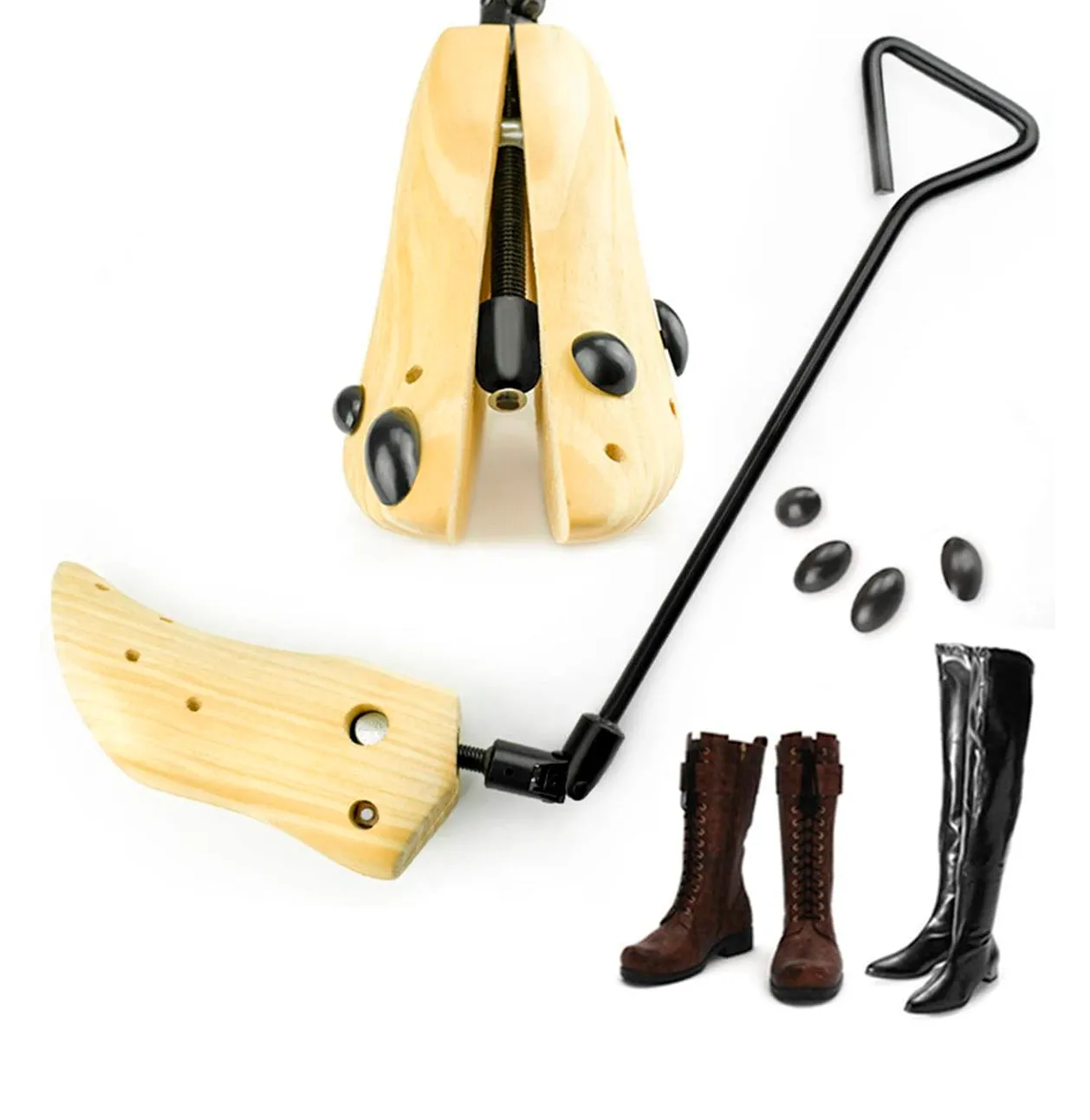 One Way Unisex Professional Wooden Shoes Stretcher for Boots with Adjustable Width
