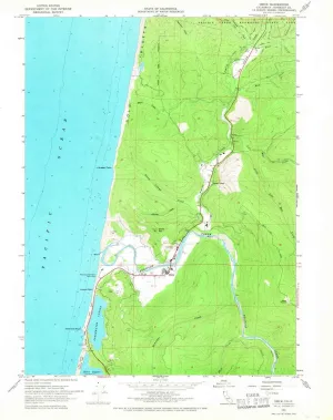 Orick CA topo map, 1:24000 Scale, 7.5 X 7.5 Minute, Historical, 1966, Updated 1968, 26.8 x 21.9 in