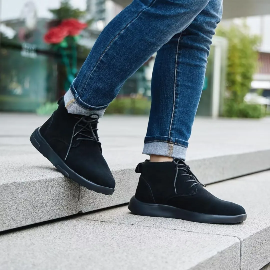 OrthoComfoot Men's Orthopedic Ankle Boots Walking Shoes: Arch Support Leather Dress Oxfords for Plantar Fasciitis, Comfortable Orthotic Fashion Sneakers for Foot Heel Pain Relief