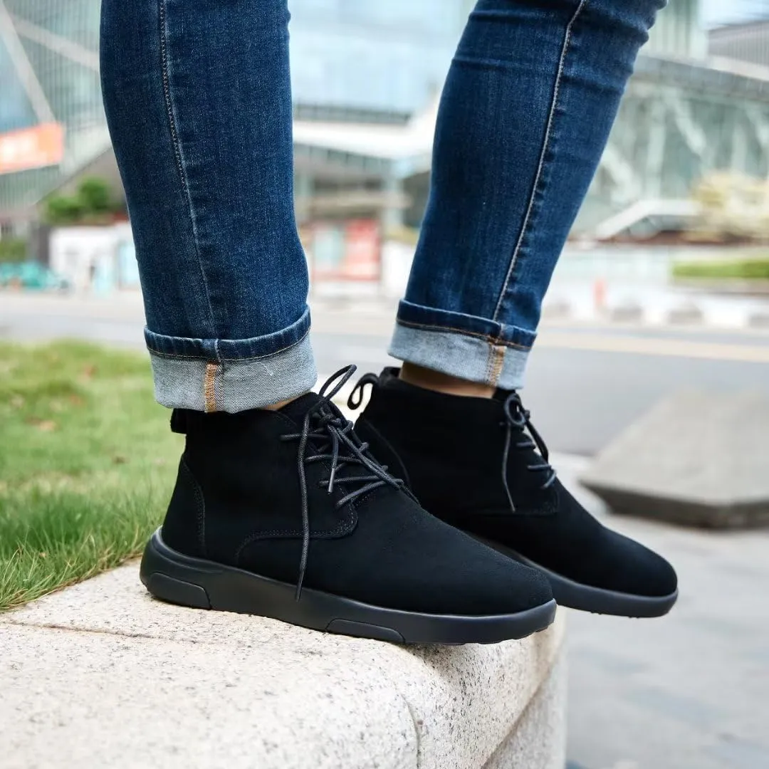 OrthoComfoot Men's Orthopedic Ankle Boots Walking Shoes: Arch Support Leather Dress Oxfords for Plantar Fasciitis, Comfortable Orthotic Fashion Sneakers for Foot Heel Pain Relief