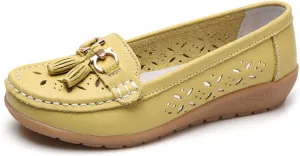 Orthopedic Women Summer Slip On Loafers Breathable Leather Comfortable Walking Shoes for Work Casual Wear