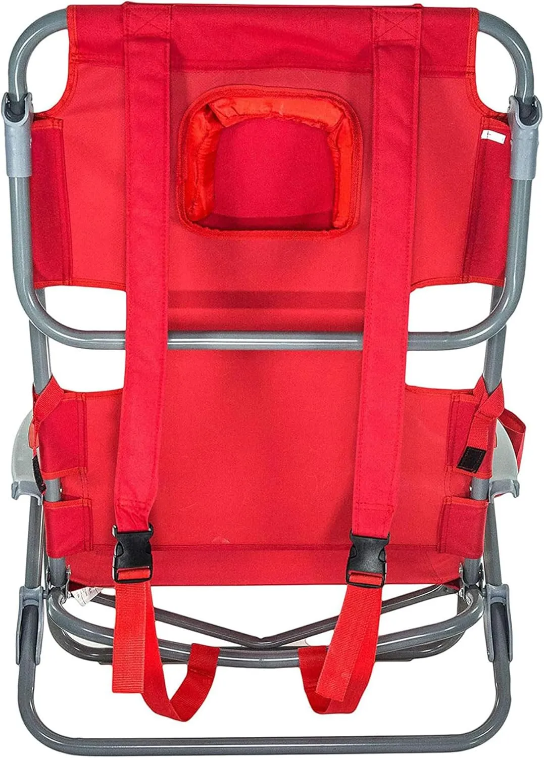 Ostrich On-Your-Back Portable 9.6-Pound Folding Reclining Outdoor Camping Lawn Chair with 5 Adjustable Positions, Red (4 Pack)