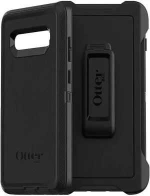 OtterBox Galaxy S10  Defender Series Case - Black, Rugged & Durable, with Port Protection, Includes Holster Clip Kickstand