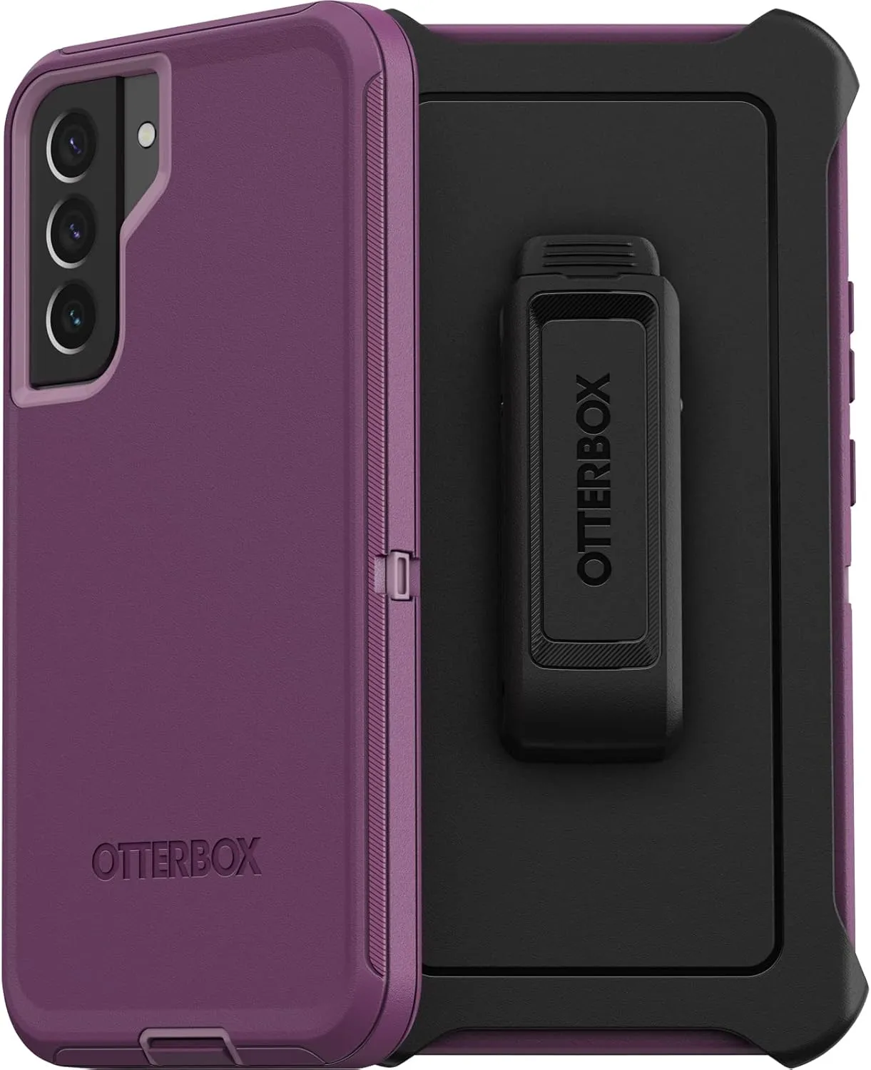 OtterBox Galaxy S22  Defender Series Case - Happy Purple, Rugged & Durable, with Port Protection, Includes Holster Clip Kickstand