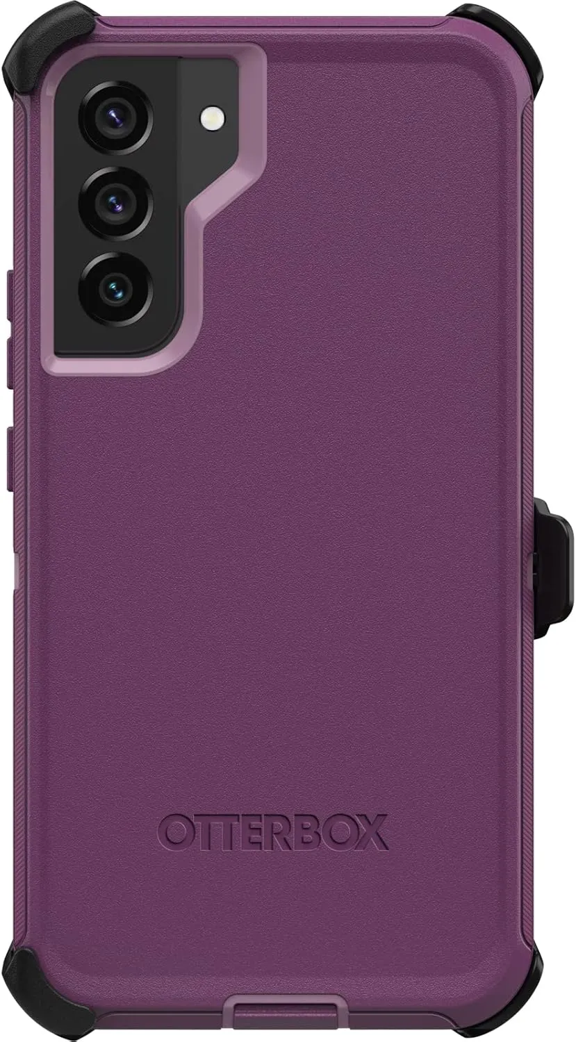 OtterBox Galaxy S22  Defender Series Case - Happy Purple, Rugged & Durable, with Port Protection, Includes Holster Clip Kickstand