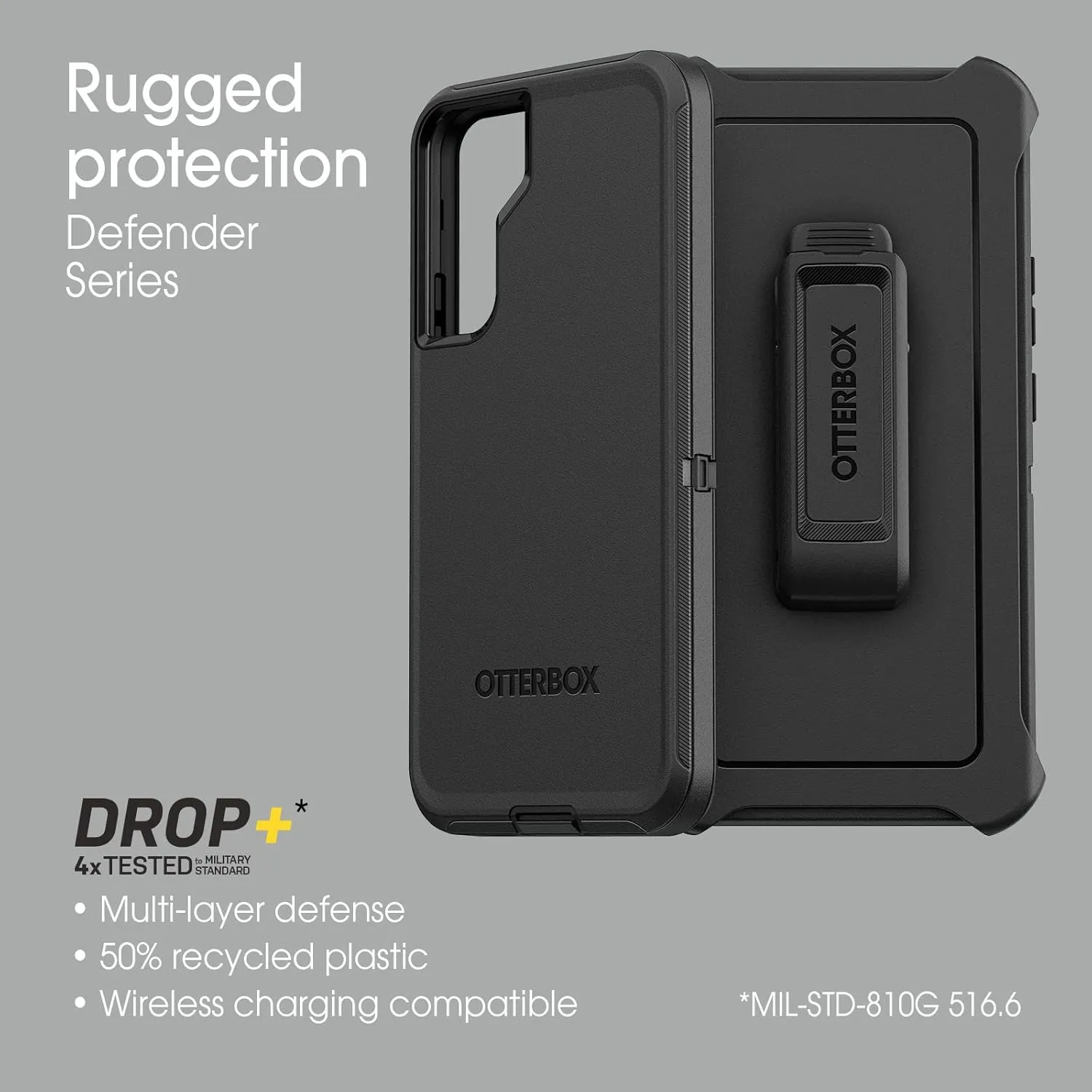 OtterBox Galaxy S22  Defender Series Case - Happy Purple, Rugged & Durable, with Port Protection, Includes Holster Clip Kickstand