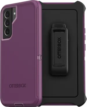 OtterBox Galaxy S22  Defender Series Case - Happy Purple, Rugged & Durable, with Port Protection, Includes Holster Clip Kickstand