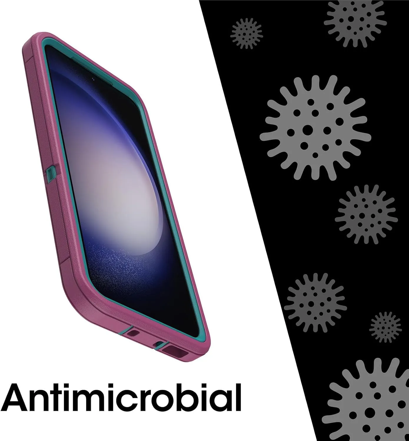 OtterBox Galaxy S23 (Only) - Defender Series Case - Canyon Sun (Pink), Rugged & Durable - with Port Protection - Case Only - Microbial Defense Protection - Non-Retail Packaging