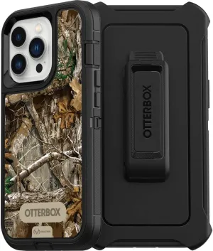 OtterBox iPhone 13 Pro (ONLY) Defender Series Case - Black/Realtree (CAMO), Rugged & Durable, with Port Protection, Includes Holster Clip Kickstand