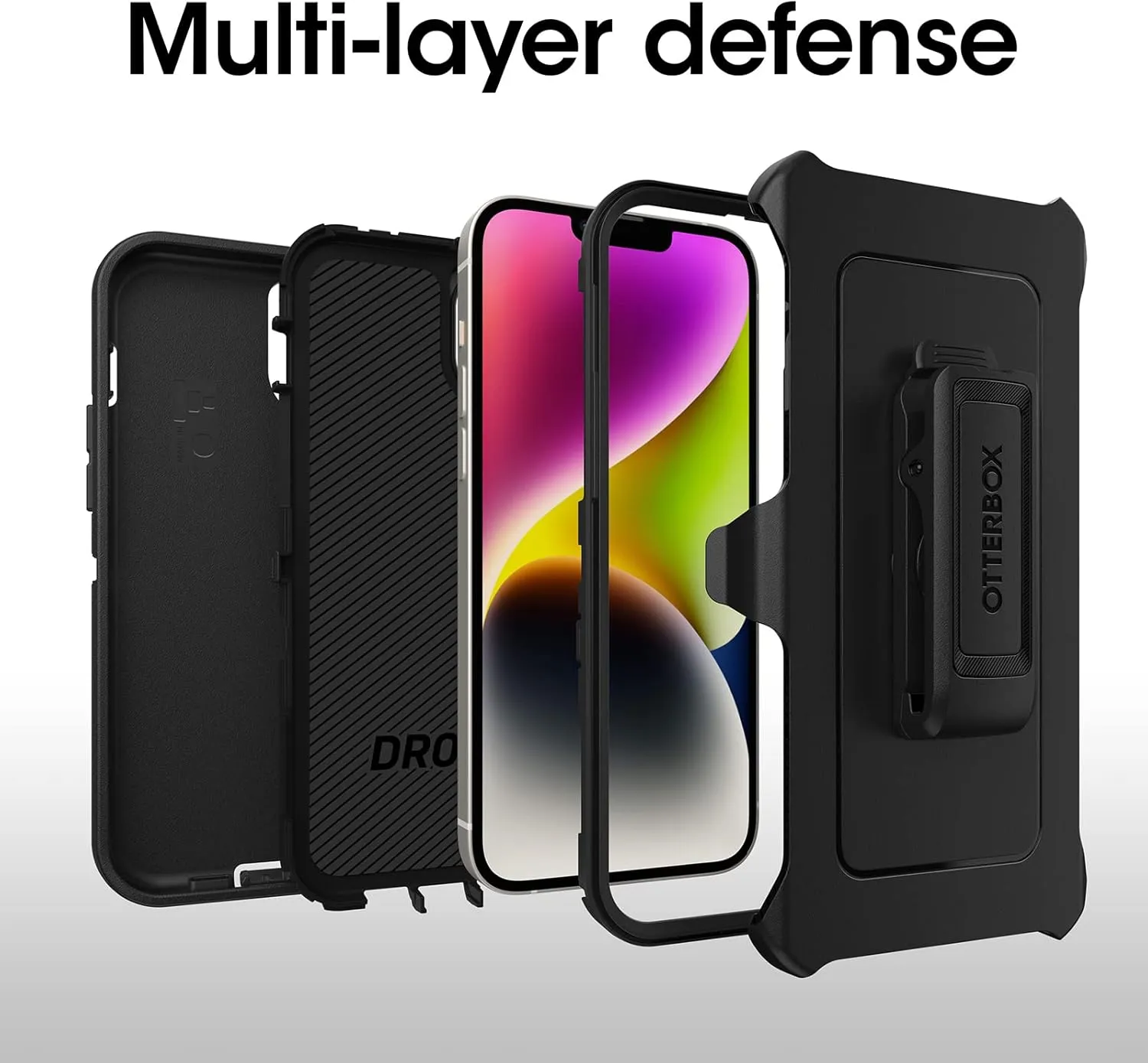 OtterBox iPhone 14 & iPhone 13 Defender Series Case - Realtree Edge (Blaze Orange/Black/RT Edge), Rugged & Durable, with Port Protection, Includes Holster Clip Kickstand