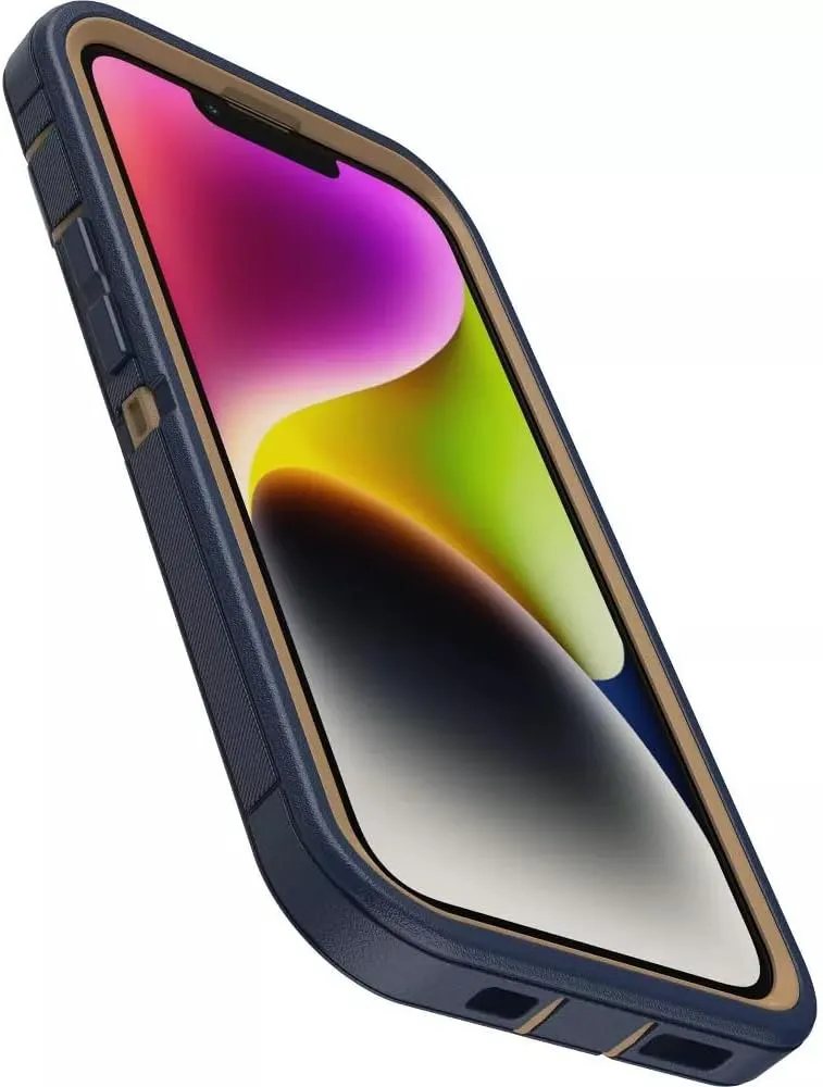OtterBox iPhone 14 & iPhone 13 (Only) - Defender Series Case - Blue Suede Shoes - Case Only - Screenless - Rugged & Durable - with Port Protection - Microbial Defense Protection