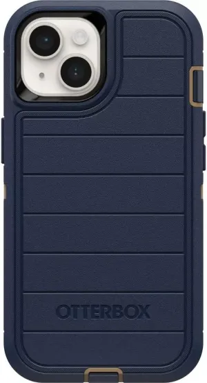 OtterBox iPhone 14 & iPhone 13 (Only) - Defender Series Case - Blue Suede Shoes - Case Only - Screenless - Rugged & Durable - with Port Protection - Microbial Defense Protection