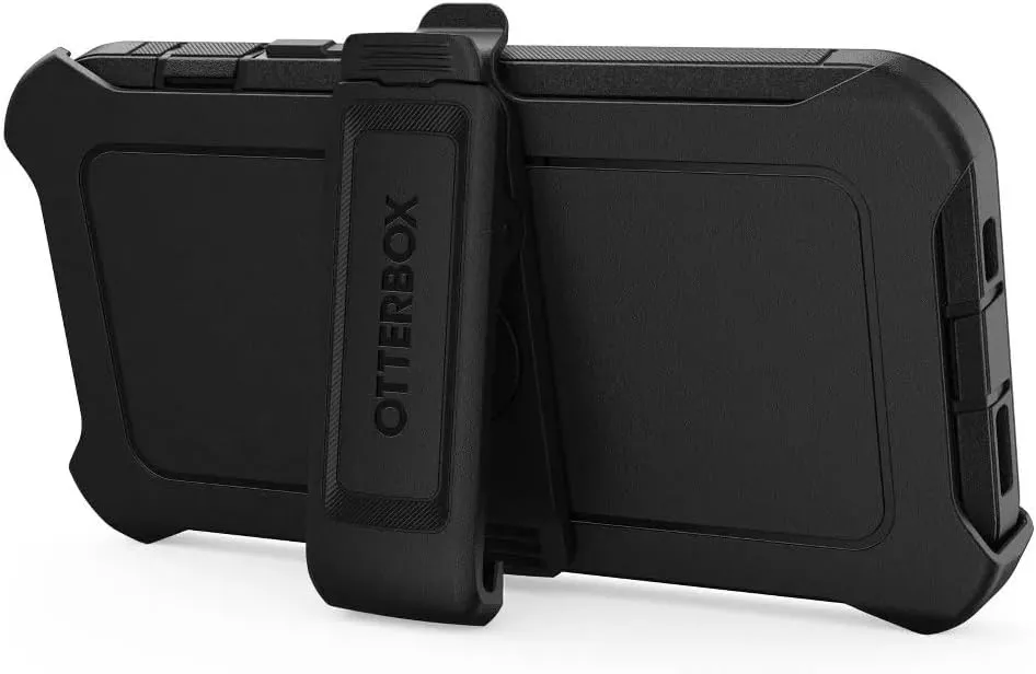OtterBox iPhone 15, iPhone 14, and iPhone 13 Defender Series Case - Black, screenless, Rugged & Durable, with Port Protection, Includes Holster Clip Kickstand