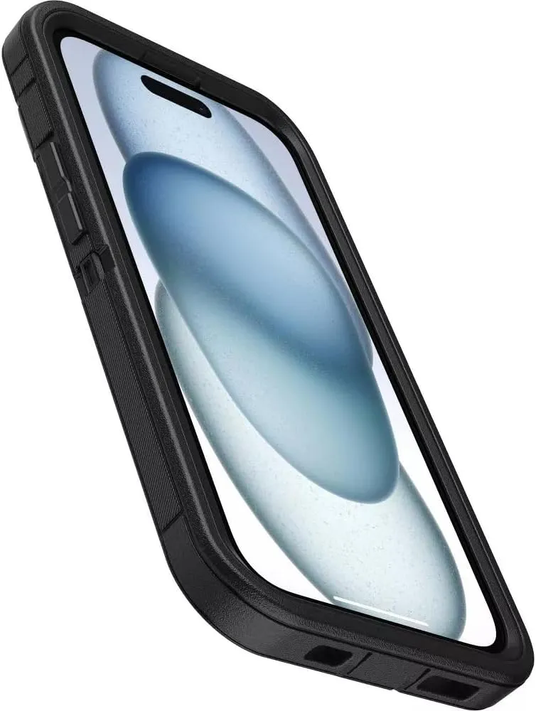 OtterBox iPhone 15, iPhone 14, and iPhone 13 Defender Series Case - Black, screenless, Rugged & Durable, with Port Protection, Includes Holster Clip Kickstand
