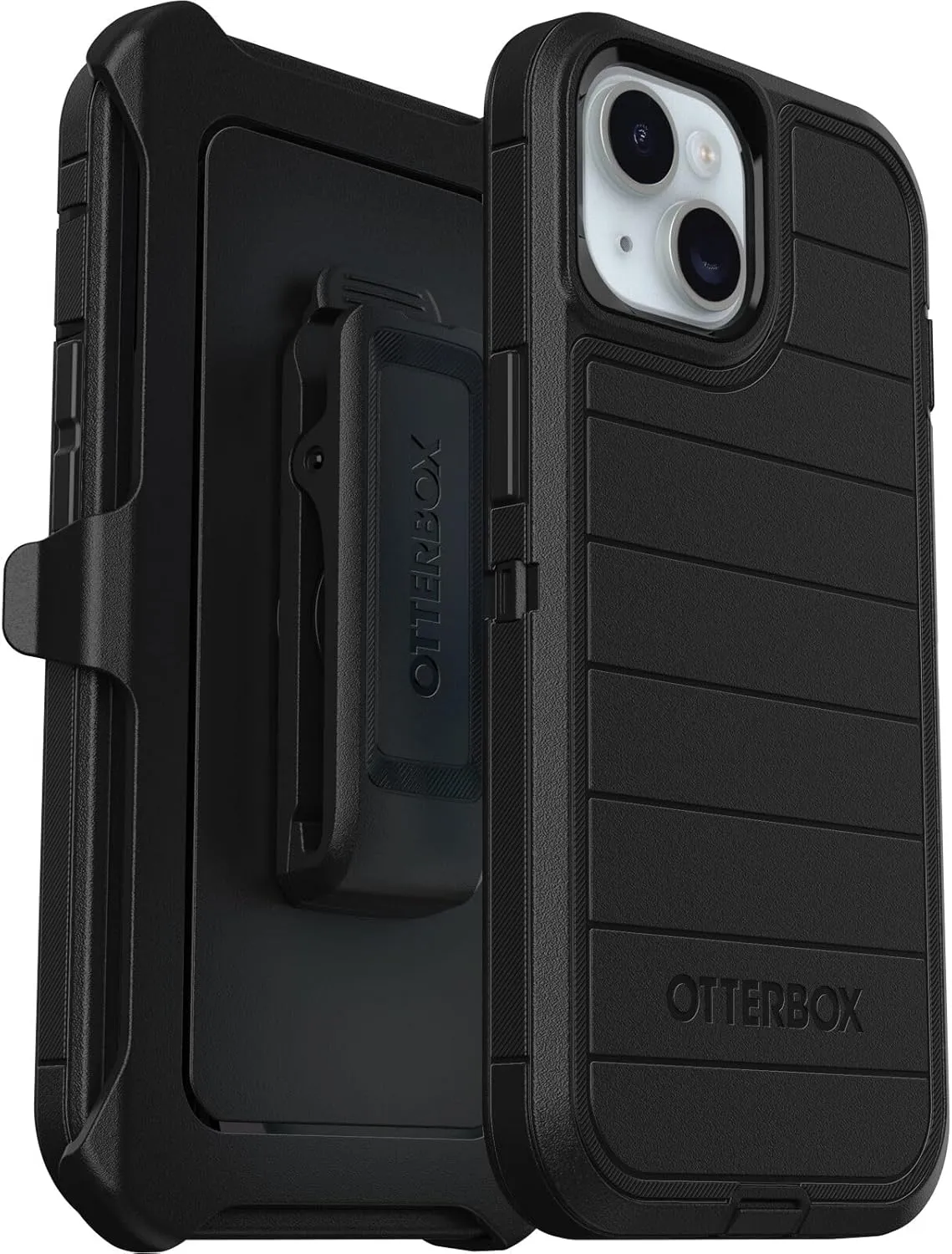 OtterBox iPhone 15, iPhone 14, and iPhone 13 Defender Series Pro Case - Black, screenless, Rugged & Durable, with Port Protection, Includes Holster Clip Kickstand
