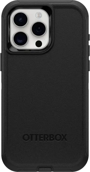 OtterBox iPhone 15 Pro Max (Only) - Defender Series Case - Black - Case Only - Screenless - Rugged & Durable - with Port Protection - Non-Retail Packaging