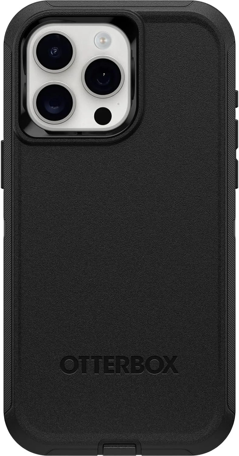 OtterBox iPhone 15 Pro Max (Only) - Defender Series Case - Black - Case Only - Screenless - Rugged & Durable - with Port Protection - Non-Retail Packaging
