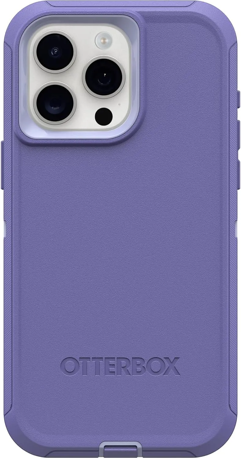 OtterBox iPhone 15 Pro Max (Only) - Defender Series Case - Mountain Majesty (Purple) - Case Only - Screenless - Rugged & Durable - with Port Protection - Non-Retail Packaging