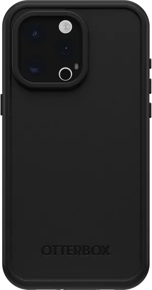 OtterBox iPhone 15 Pro MAX (Only) FRĒ Series Waterproof Case with MagSafe (Designed by LifeProof) - Black, Waterproof, 60% Recycled Plastic, Sleek and Stylish