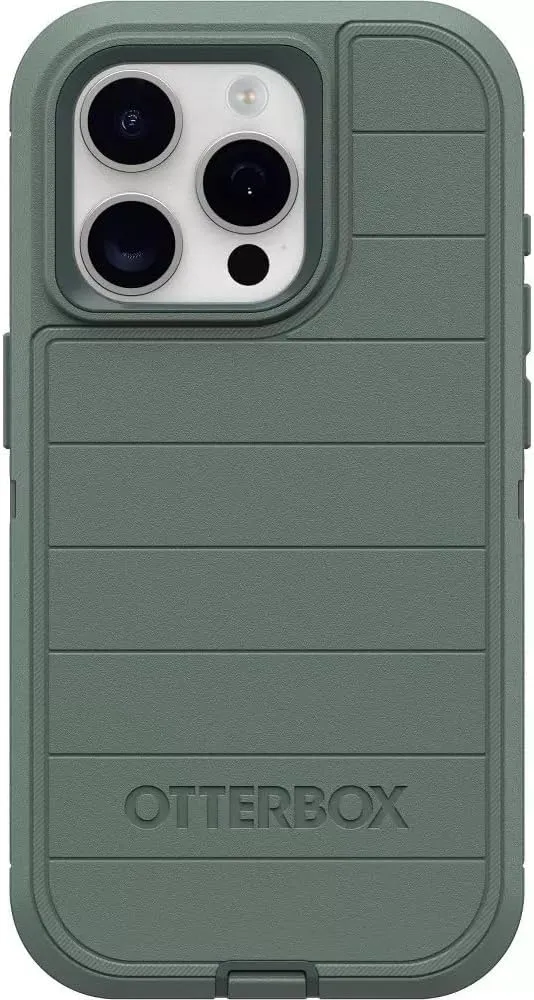 OtterBox iPhone 15 Pro (Only) - Defender Series Case - Forest Ranger (Green) - Screenless - Rugged & Durable - with Port Protection - Holster Clip Includes - Microbial Defense Protection