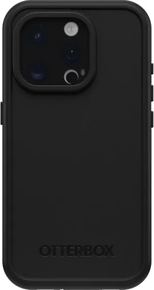 OtterBox iPhone 15 Pro (Only) FRĒ Series Waterproof Case with MagSafe (Designed by LifeProof) - Black, Waterproof, 60% Recycled Plastic, Sleek and Stylish