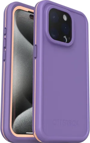 OtterBox iPhone 15 Pro (Only) FRE Series Waterproof Case with MagSafe (Designed by LifeProof) Screen Protection, Sleek and Stylish - Non-Retail Packaging - Purple