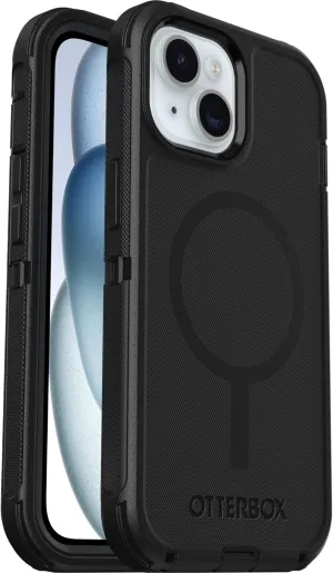 OtterBox iPhone 16e, 15, 14, & 13 Defender Series - Black, screenless, rugged & durable, with port protection, snaps to MagSafe