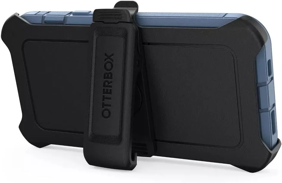 OtterBox iPhone 16e, iPhone 15, iPhone 14, & iPhone 13 (Only) Defender Series Case - Baby Blue Jeans - Rugged & Durable - with Port Protection - Holster Clip Includes - Microbial Defense Protection