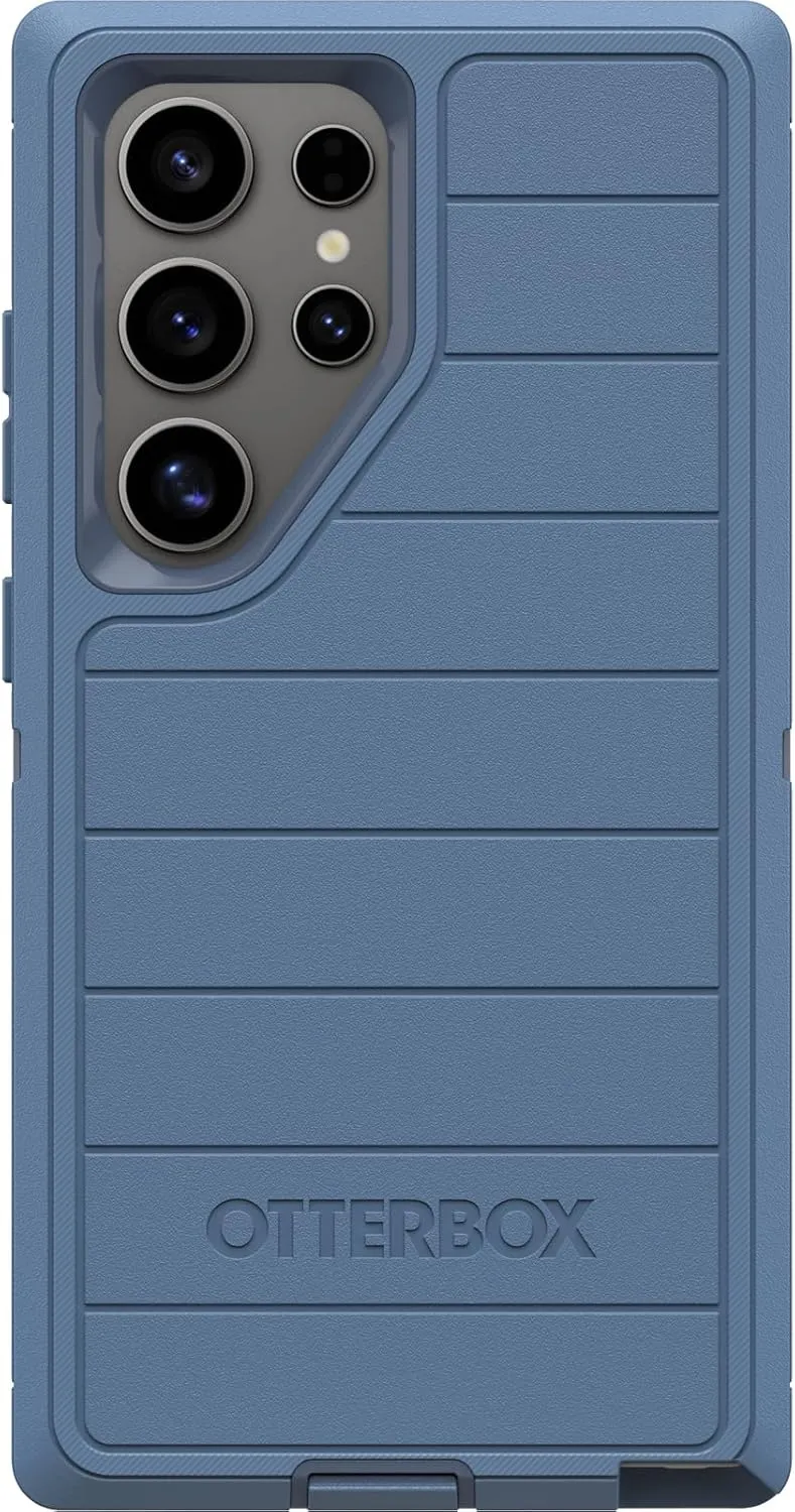 OtterBox Samsung Galaxy S24 Ultra (Only) - Defender Series Case - Baby Blue Jeans (Blue) - Case Only - Screenless - Rugged & Durable - with Port Protection - Microbial Defense Protection